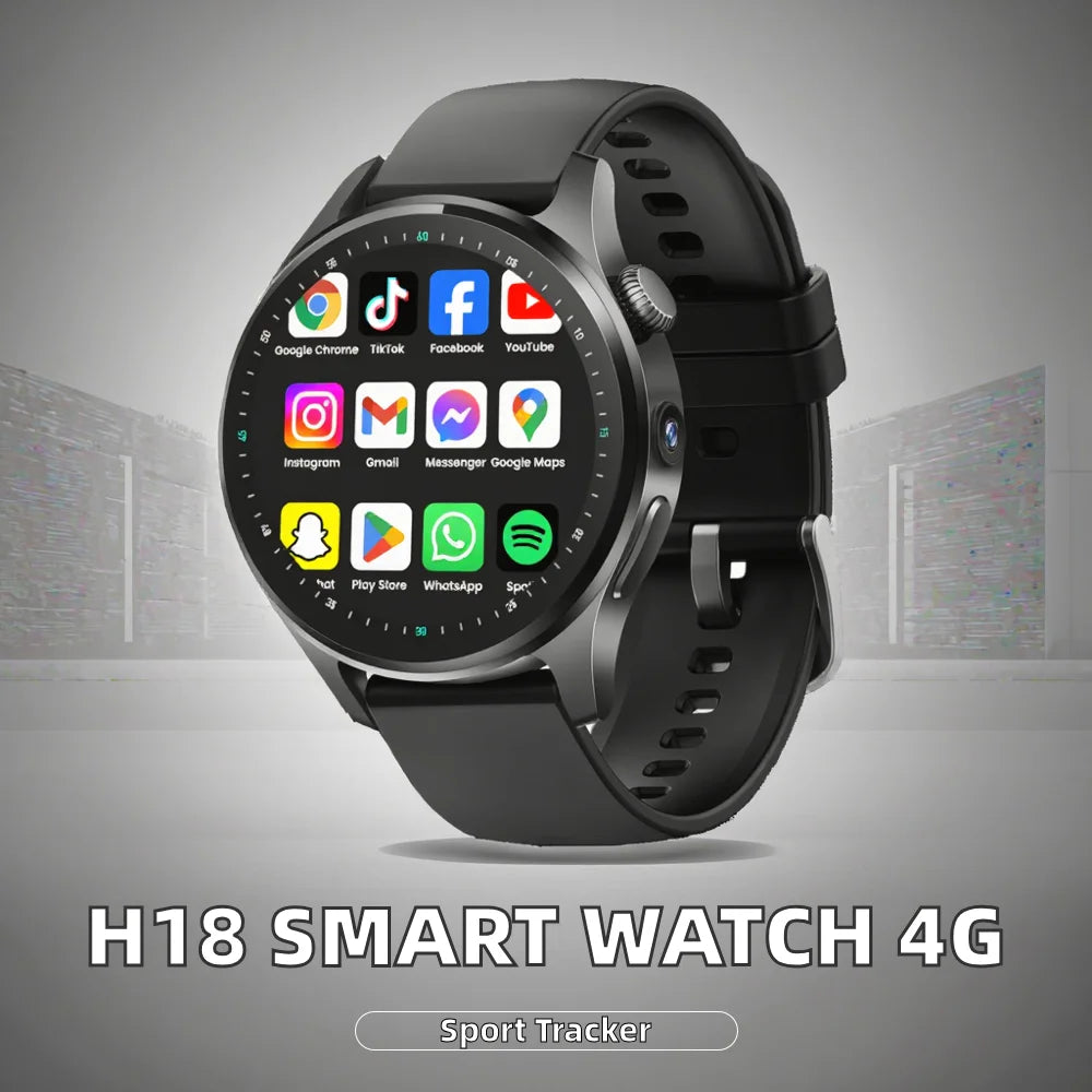 Montre Connectée H18 4G Android – GPS, Caméra HD, 1100mAh, IP67 & 2 Bracelets