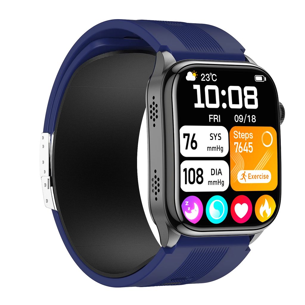 Montre Santé Wonlex MF30 – Tensiomètre Pompe à Air, ECG, NFC, AMOLED & SOS