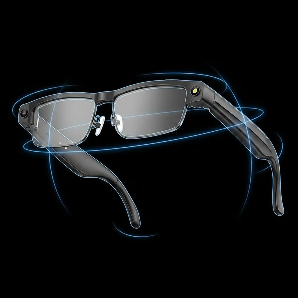 Lunettes IA L802 – Caméra 8MP 1200P, Bluetooth 5.4 & Traduction WiFi