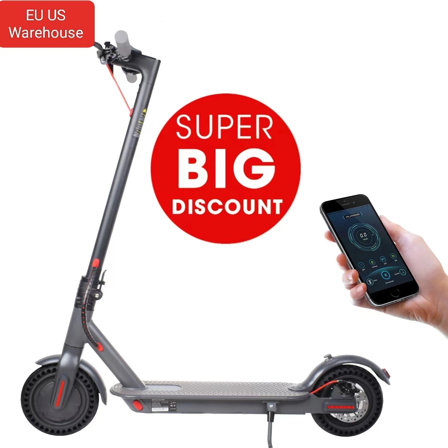 Trottinette électrique à deux roues 2026 Fw-023 350 W - Boîtier pliable 8,5 pouces en alliage d'aluminium - Batterie lithium étanche - Charge maximale 120 kg