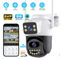 Caméra de sécurité IP PTZ 4K sans fil WiFi extérieur 8MP en stock, application ICSee, double objectif, caméra de surveillance WiFi domestique