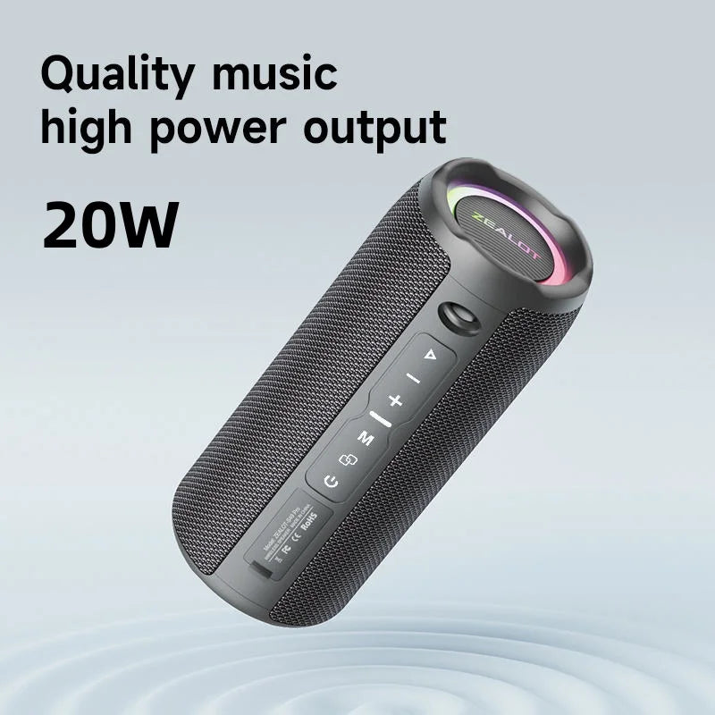Lampe torche portable Enceinte Zealot S49 Pro – 20 W, IPX6, Bluetooth 5.2, RGB et batterie 3 600 mAh