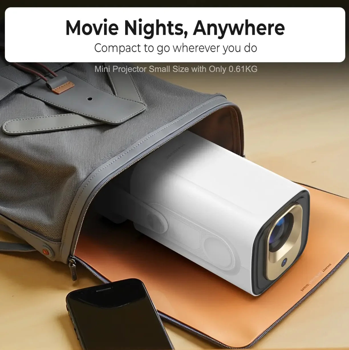 Projecteur LONNST HY260pro – Résolution native 1080p, 4K, Android 13, 300 lumens et Wi-Fi