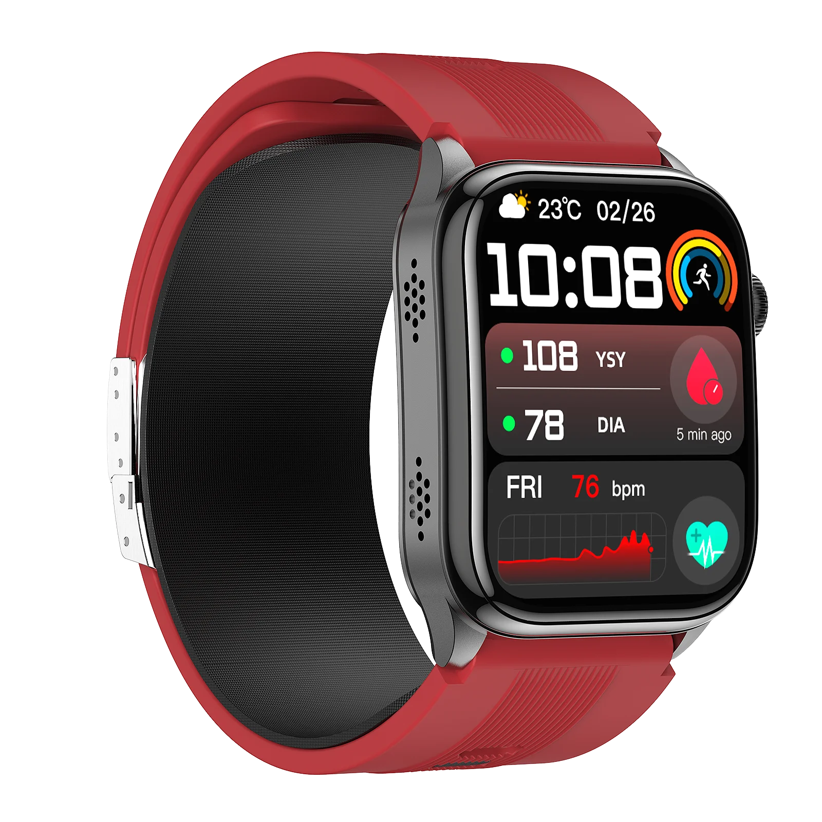 Montre Santé Wonlex MF30 – Tensiomètre Pompe à Air, ECG, NFC, AMOLED & SOS