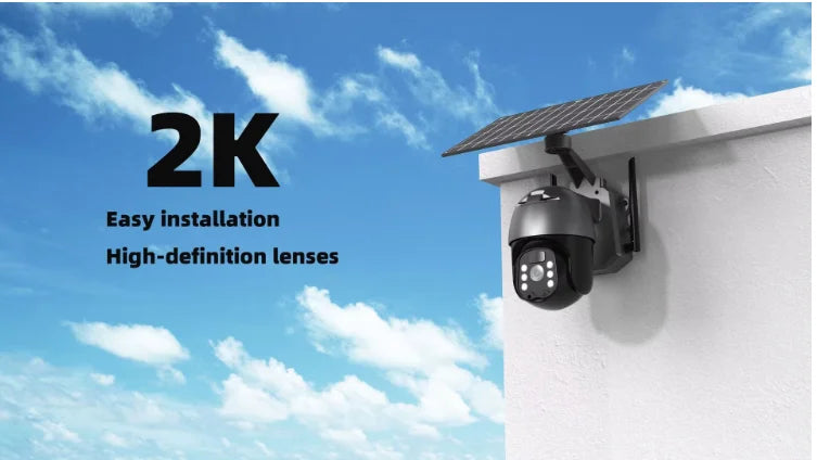 Caméra Extérieure Solaire PTZ | Wi-Fi, 4G, Vision Nocturne CMOS, Audio Bidirectionnel et Cloud