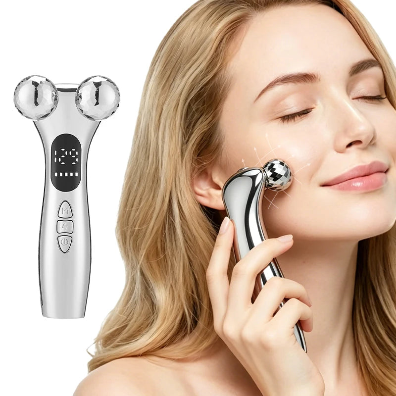 Appareil de tonification faciale à microcourant YZM-302, double rouleau en V, liftant, anti-rides, USB-C