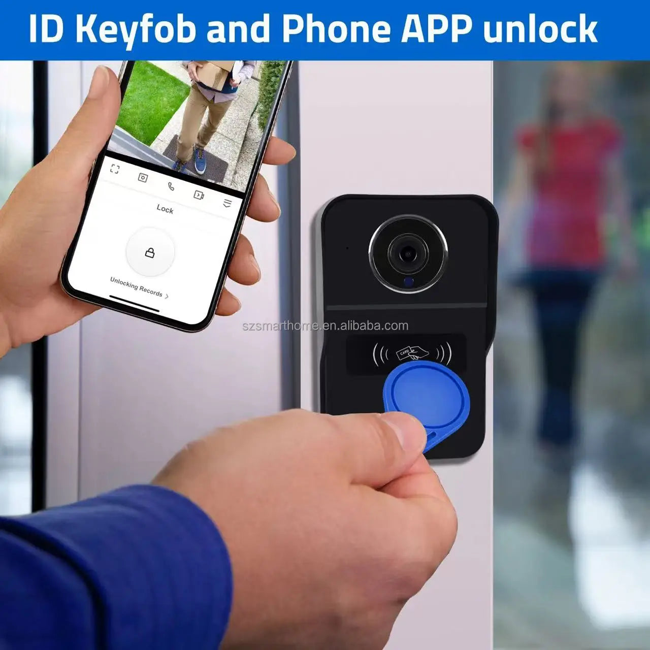 Interphone Tuya 2025 avec Wi-Fi PoE, sonnette vidéo sans fil pour usage extérieur.