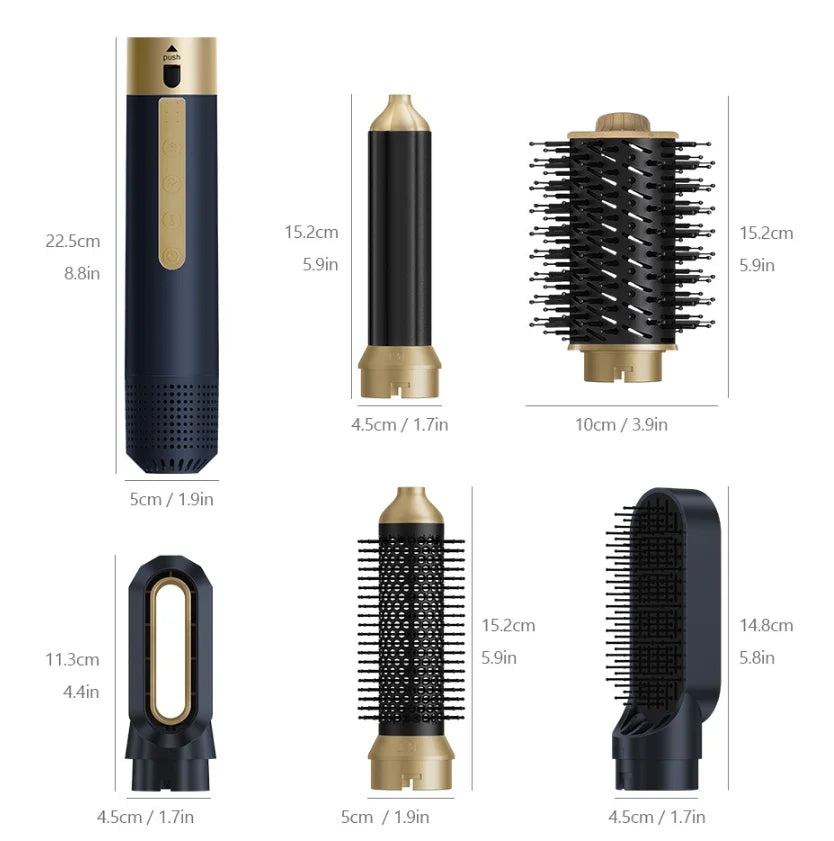 Sèche-cheveux multifonction 6 en 1 AY-C61, moteur sans balais 1200 W, 110 000 tr/min, 3 vitesses