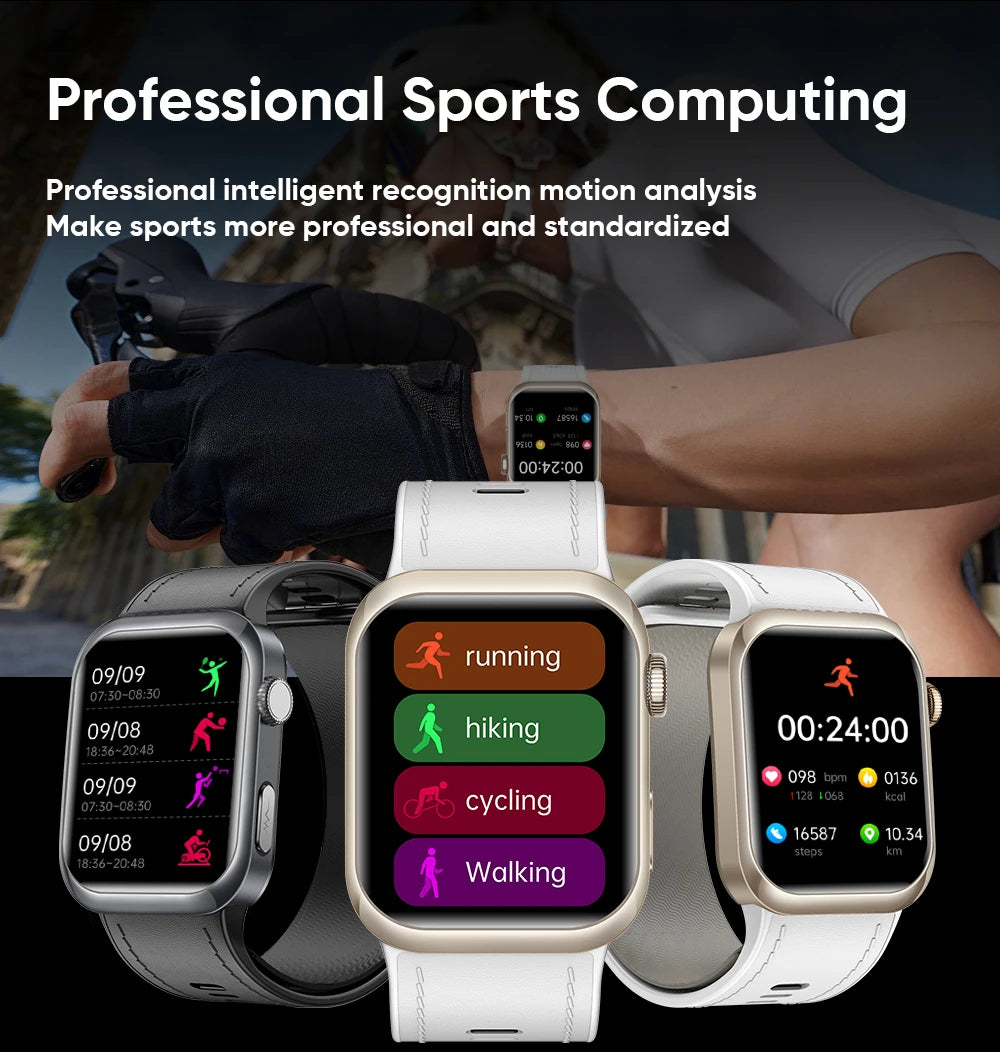 Montre Connectée VALDUS MT115 – ECG, AMOLED 1.95", Appel BT, Sport & Femme | IP68