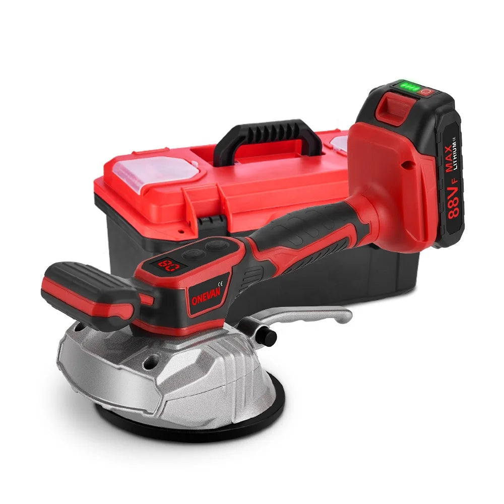 Machine à poser carrelage ONEVAN sans fil 20 V, ventouse 200 kg, 8 vitesses, dalles jusqu'à 150 cm