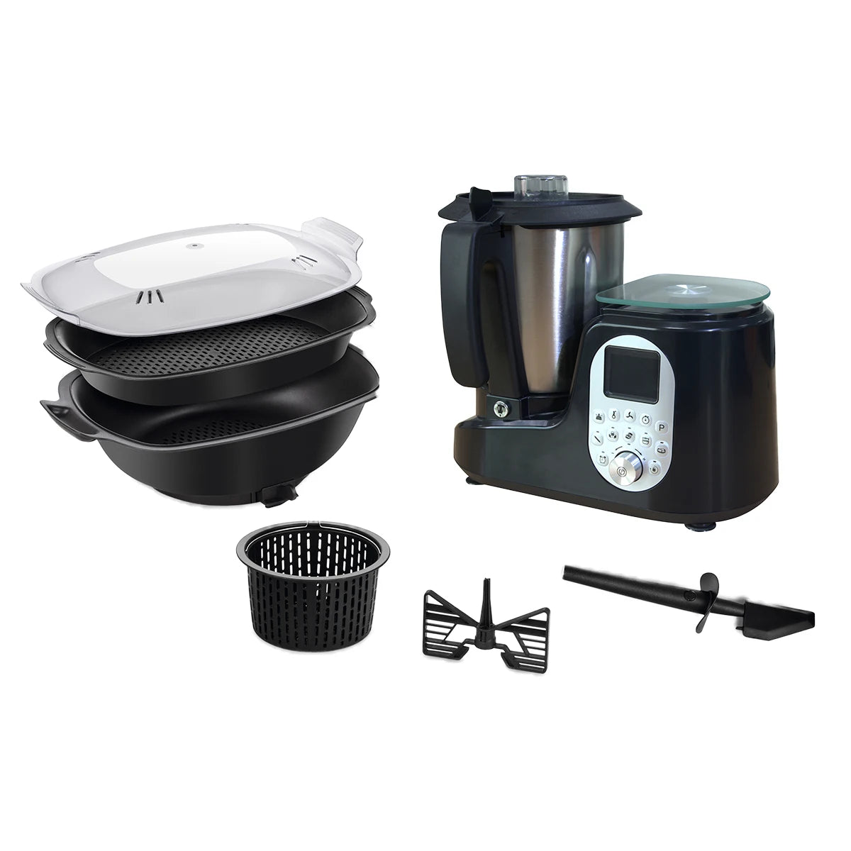 Robot culinaire électrique multifonction 10 vitesses, capacité 3,5 L, portable, pour la cuisine : mixage, broyage, hachage, acier inoxydable 304