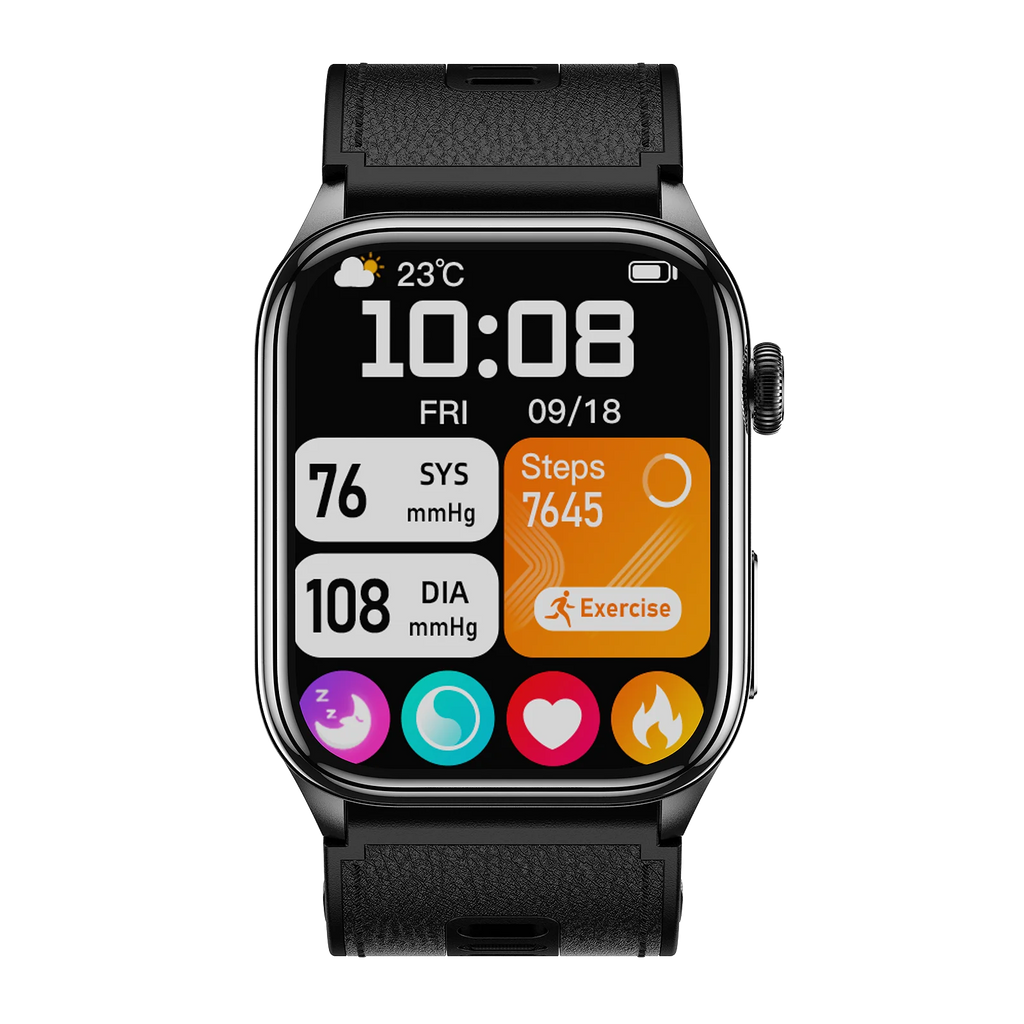 Montre Santé Wonlex MF30 – Tensiomètre Pompe à Air, ECG, NFC, AMOLED & SOS