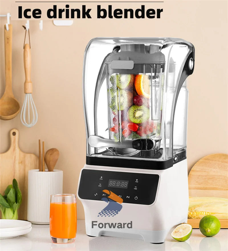 Mixeur à glace professionnel 1,6 L sans BPA, certifié CE, moteur en cuivre pur, usage domestique et extérieur, robot culinaire haute puissance