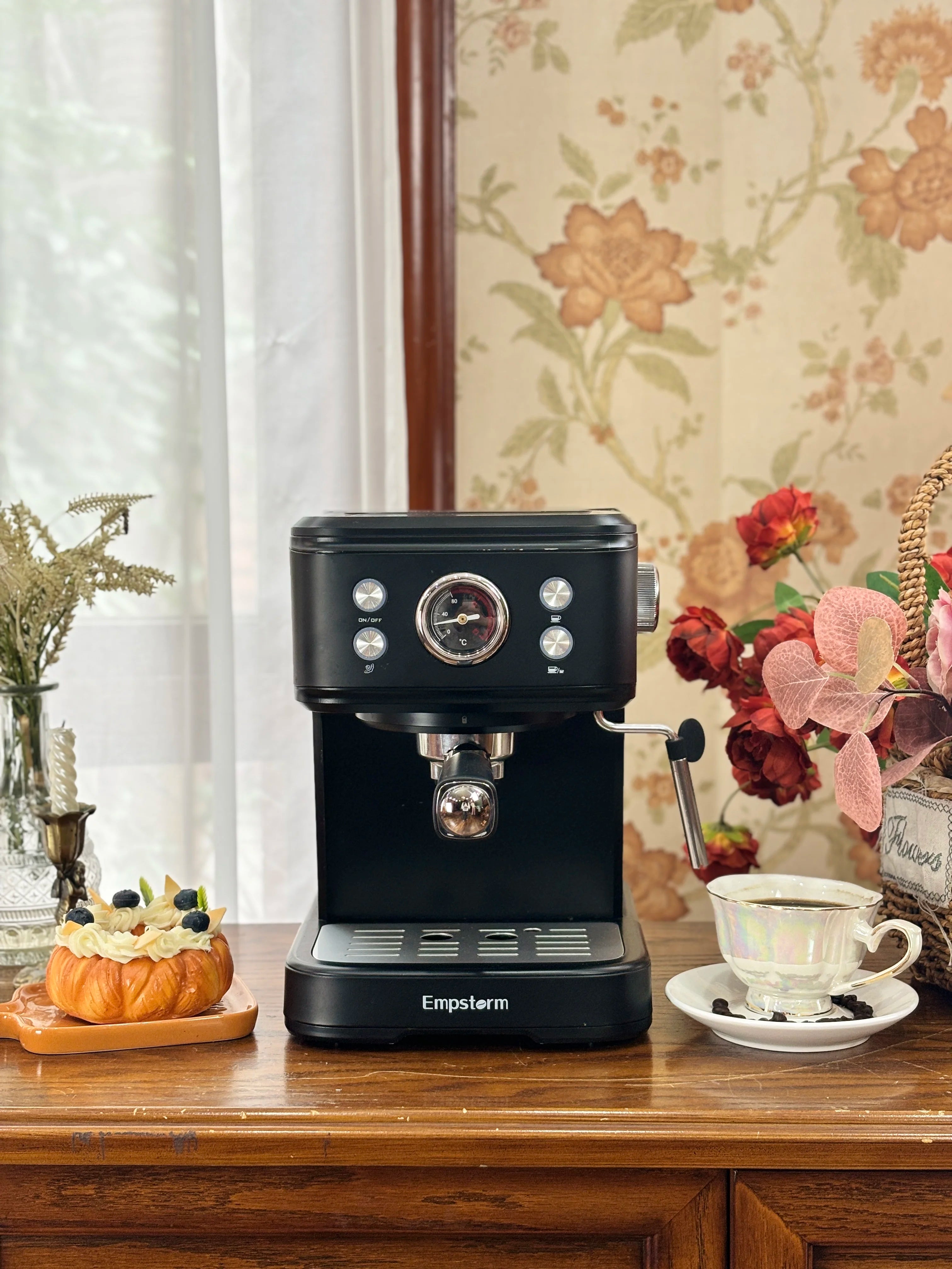 Machine à café expresso cappuccino Empstorm Household 20 bars avec mousseur à lait - Disponible localement aux États-Unis