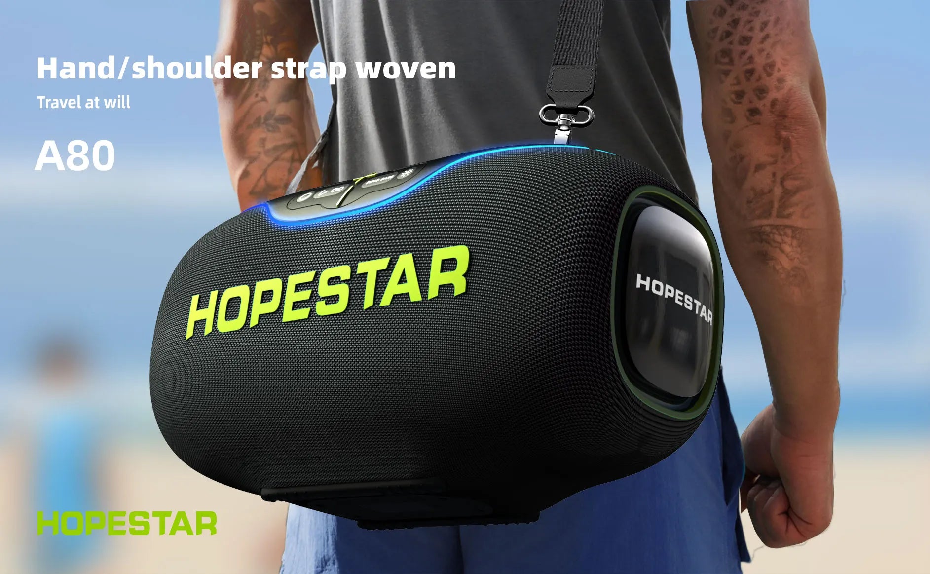 Enceinte Bluetooth HOPESTAR A80 – 350W, IPX6, 30000mAh, RGB & Micro Sans Fil