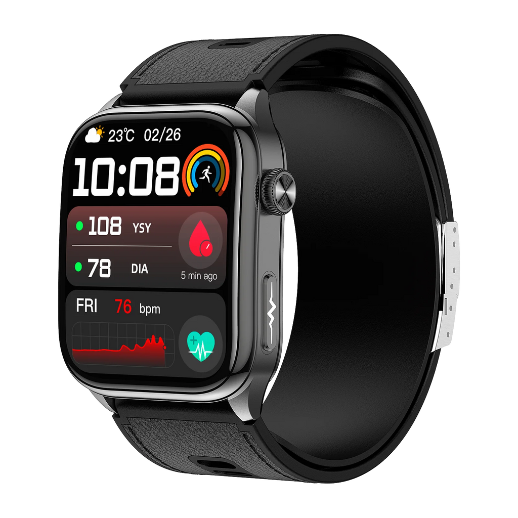 Montre Santé Wonlex MF30 – Tensiomètre Pompe à Air, ECG, NFC, AMOLED & SOS