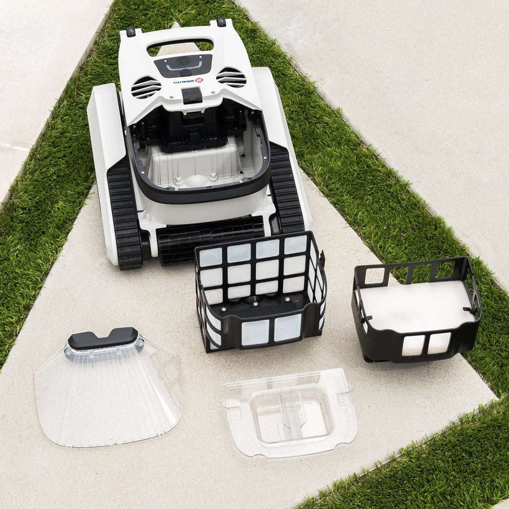 Robot nettoyeur de piscine automatique sans fil, contrôlable par téléphone portable et capable de grimper aux parois.