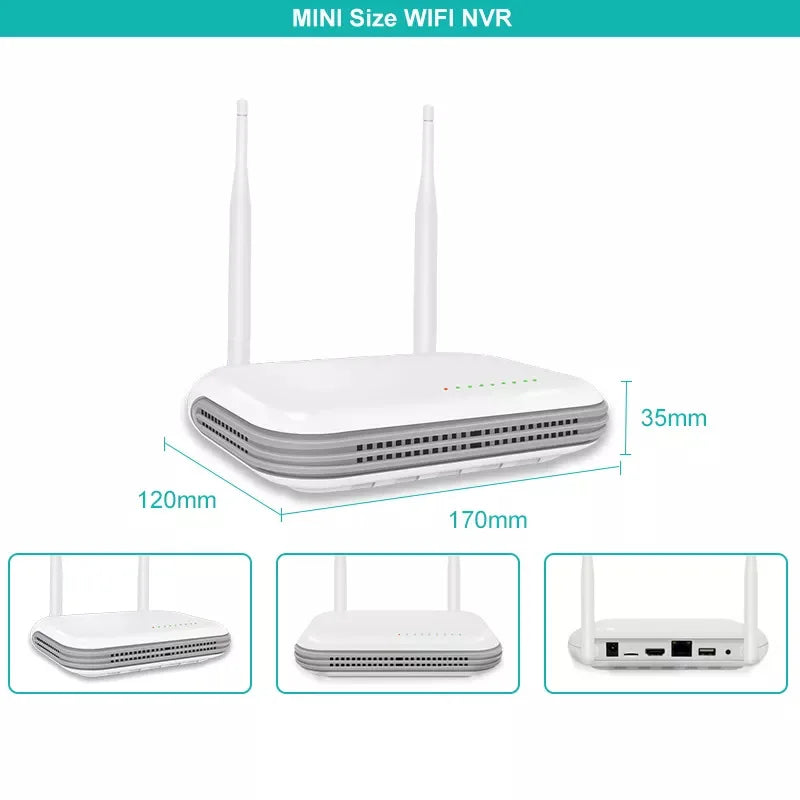 Kit vidéosurveillance WiFi 4 canaux NVR IC04CH, IP66, H.265, vision nocturne, iCSee