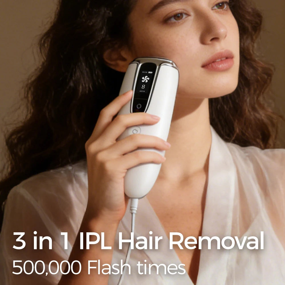 Appareil d'Épilation IPL 3-en-1 Permanent et Indolore | Épilateur Portable à Lampe Quartz pour Femmes, Utilisation Maison & Voiture