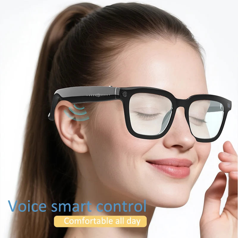 Lunettes Audio IA Traducteur – Caméra 4K/1080P, Bluetooth, Tactile & IPX4 | Mode