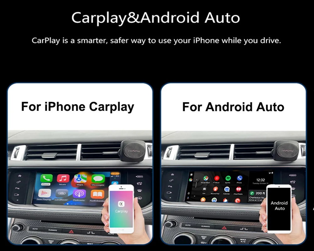 Adaptateur CarPlay Android Auto Sans Fil IA | Boîtier Multimédia avec Caméra de Recul et Détection Radar USB