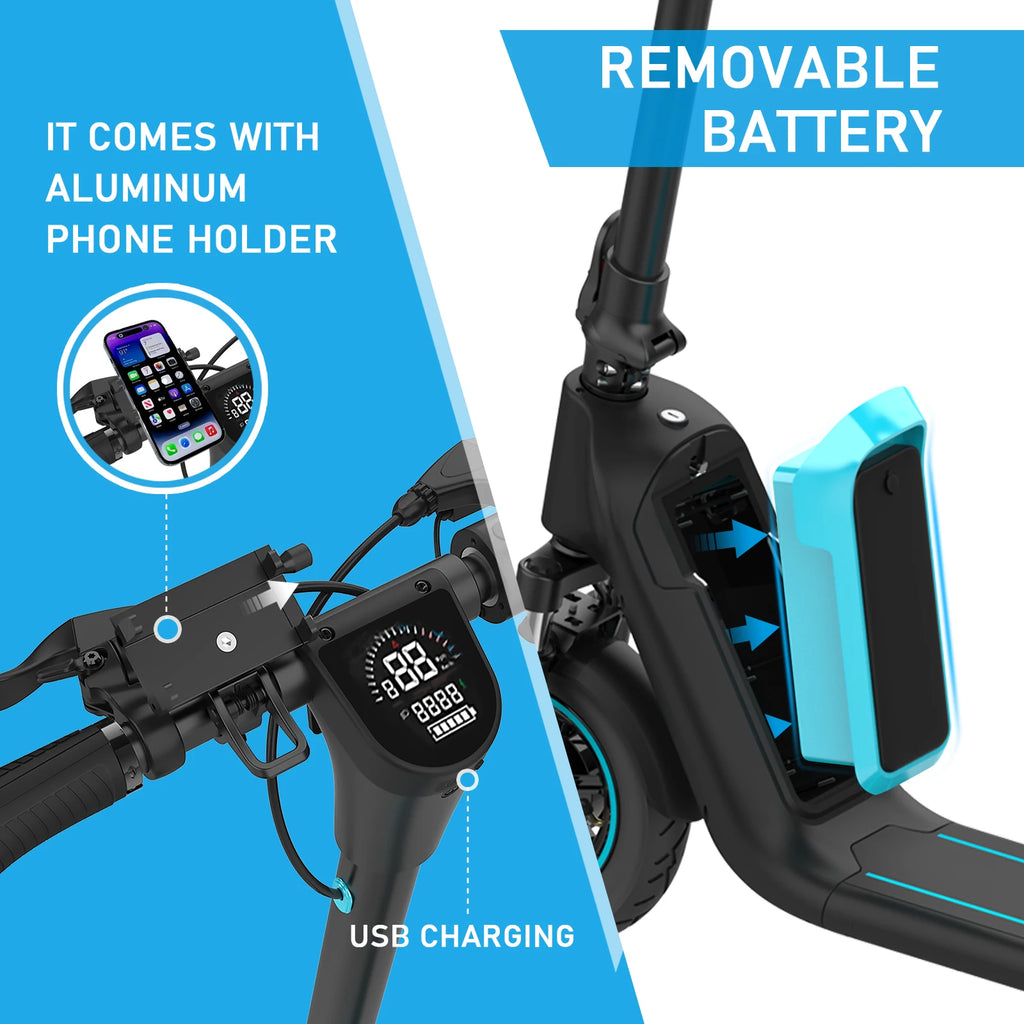 Trottinette électrique Q11 pliable 250 W, batterie 36 V 10,4 Ah, autonomie 30-40 km, contrôle via application