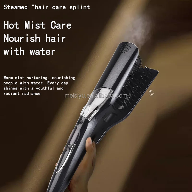 Brosse lissante professionnelle à air chaud, peigne lissant à température réglable, fer à lisser vapeur en céramique
