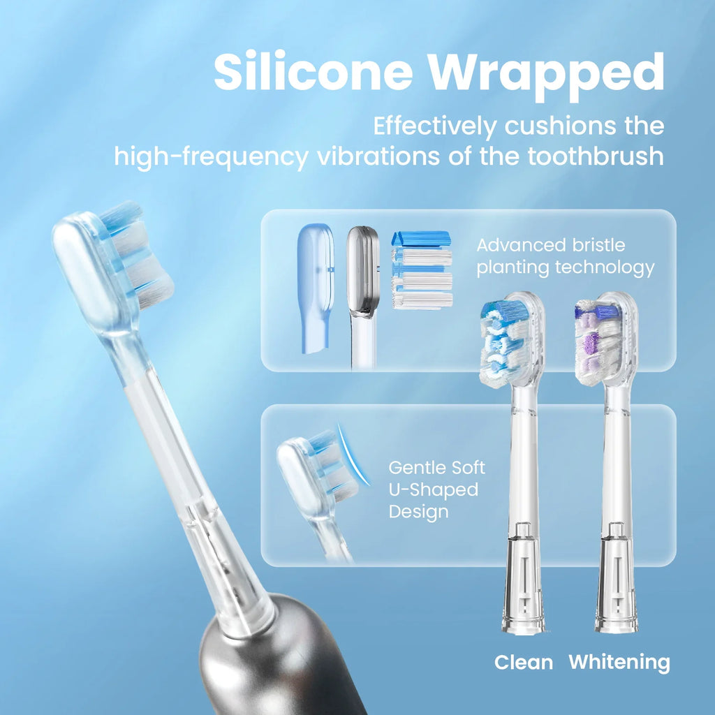 Brosse à dents électrique vibrante à balayage par vagues, nouveauté 2026, avec étui de suspension murale, pour la vente en gros et OEM.