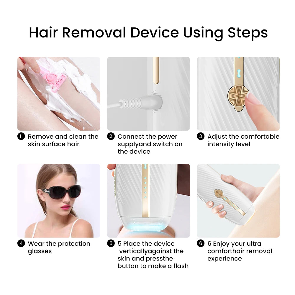 Épilateur laser portable Moolweel T033KW de haute qualité, indolore et permanent, pour une utilisation à domicile.