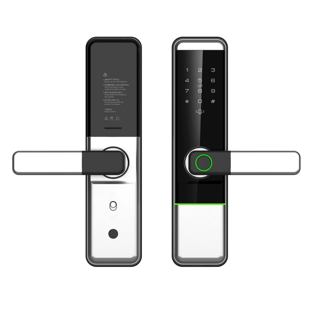 Serrures intelligentes à distance pour porte d'entrée, serrure électronique Tuya pour porte en aluminium, serrure de porte intelligente d'hôtel avec empreinte numérique et sonnette.
