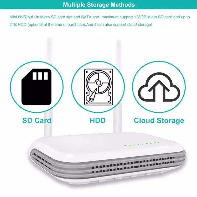 Kit vidéosurveillance WiFi 4 canaux NVR IC04CH, IP66, H.265, vision nocturne, iCSee