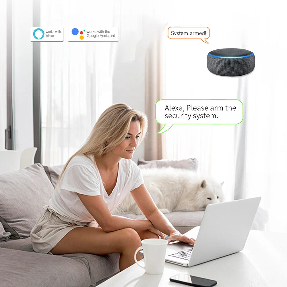 Système d'alarme antivol sans fil Tuya Smart GSM avec détecteur de mouvement et connexion Wi-Fi GSM.