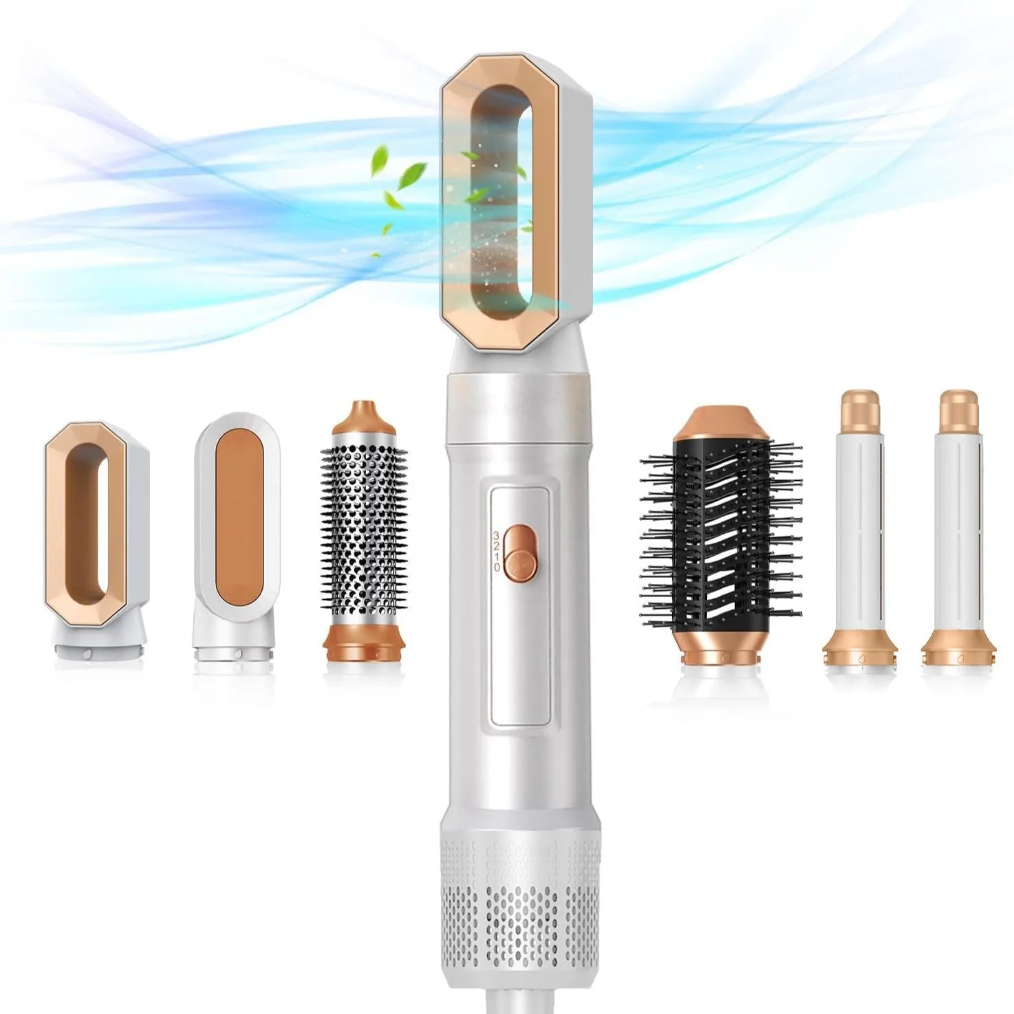 Sèche-cheveux/lisseur multifonctionnel à air chaud/froid 3 vitesses 6 en 1 avec aspirateur automatique, best-seller