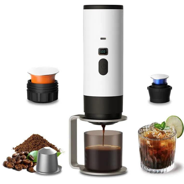 Cafetière Expresso Portable Nano | 2-en-1, Recharge USB, 7800 mAh pour Voyage et Extérieur