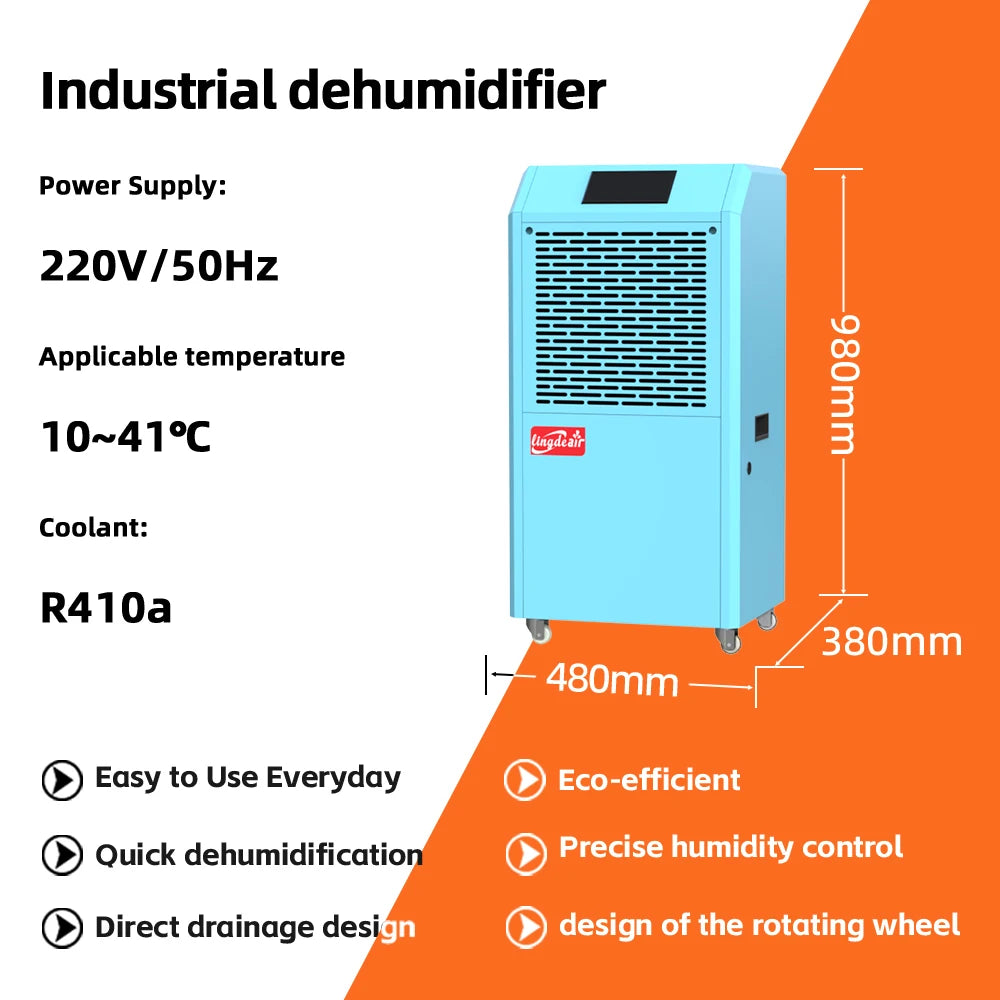Déshumidificateur à dessiccation professionnel | Personnalisé pour entrepôt/atelier/chambre froide | Élimination de l'humidité haute efficacité