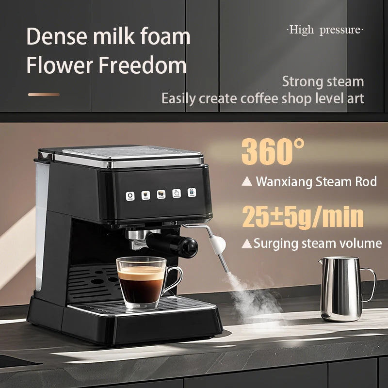 Cafetière Expresso Professionnelle 20 Bars | Machine 2025 avec Mousseur à Lait pour Usage Domestique