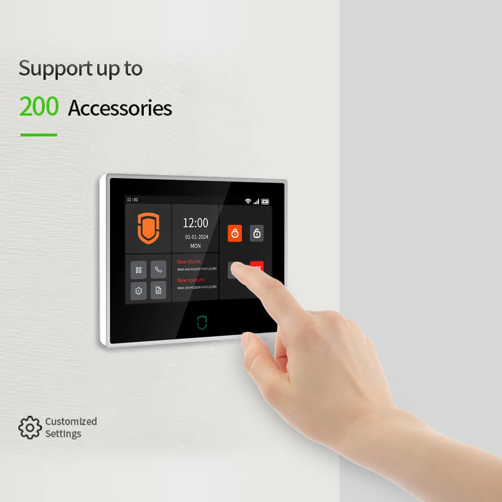 Système d'alarme de sécurité GSM intelligent Tuya 4G GSM WIFI pour la maison connectée, compatible avec Alexa et Google.