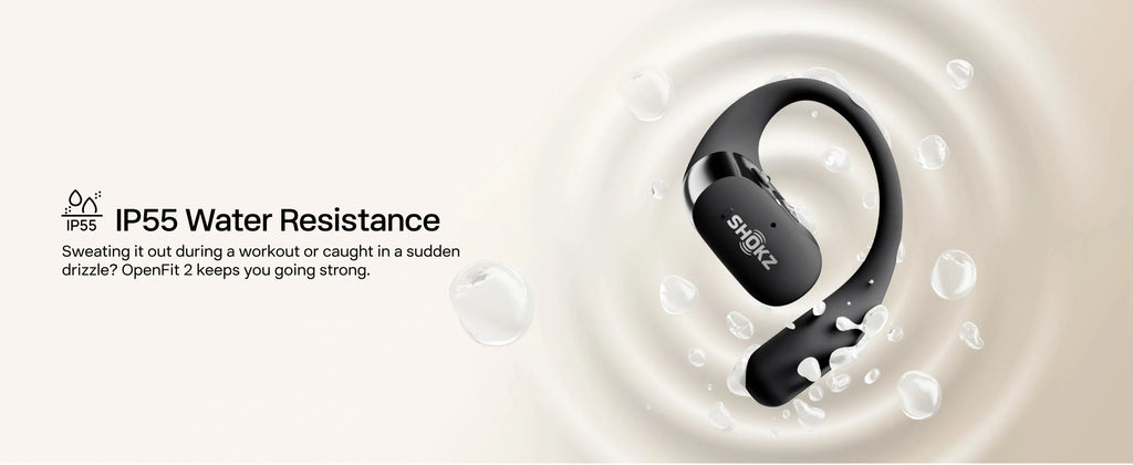 Écouteurs Open-Ear SHOKZ OpenFit 2 – Bluetooth, LED, Micro & Crochet Confortable