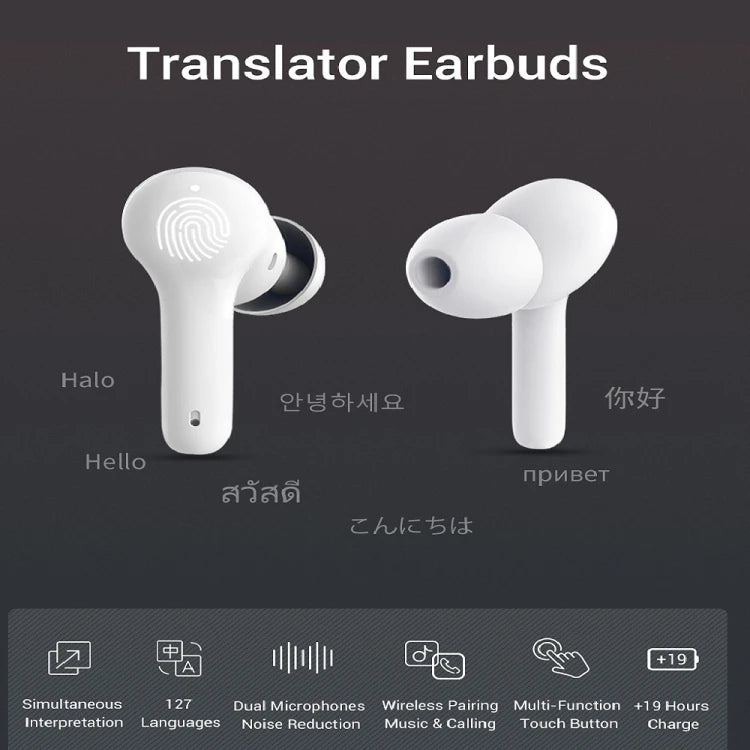 Écouteurs Traducteurs M6 – 127 Langues, Bluetooth 5.0, WiFi & Autonomie 180j