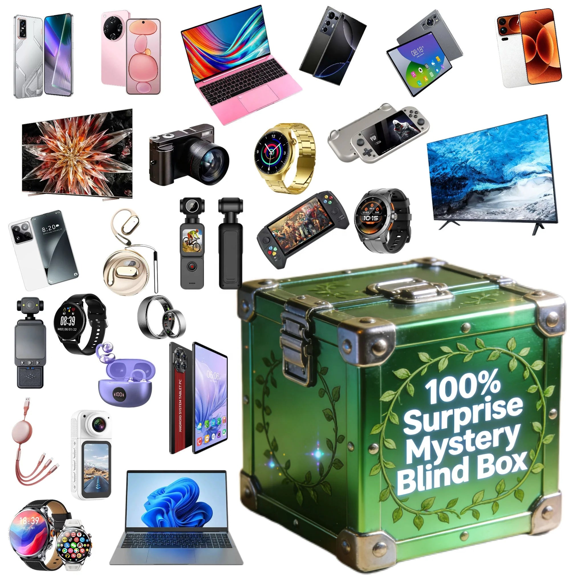Coffret Mystère 100% Gagnant – 5 Pièces Électronique 3C Digital Surprise Lucky