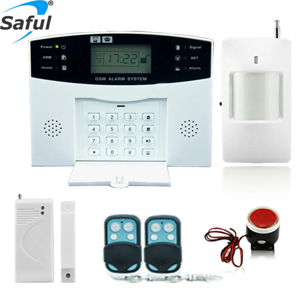 Système d'alarme antivol sans fil PSTN/GSM avec écran LCD, 99 zones sans fil + 8 zones filaires
