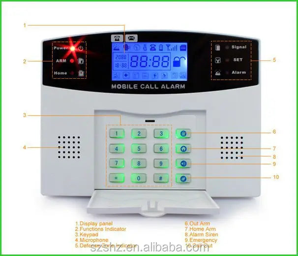 Système d'alarme antivol sans fil PSTN/GSM avec écran LCD, 99 zones sans fil + 8 zones filaires