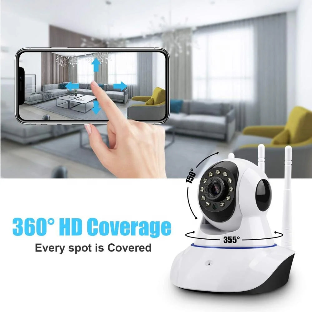 Caméra WiFi ESOE ES-012, 1080p, IP66, 365°, audio bidirectionnel, sirène, V380/Tuya