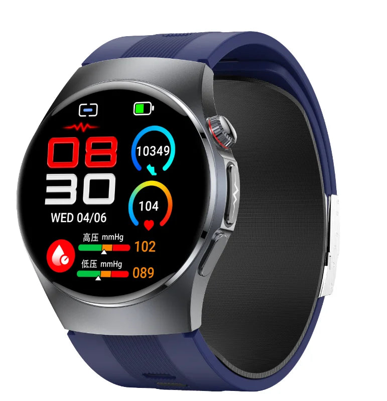 Montre Santé S201 – ECG, Tensiomètre Pompe à Air, NFC, SOS & Écran 1.56"