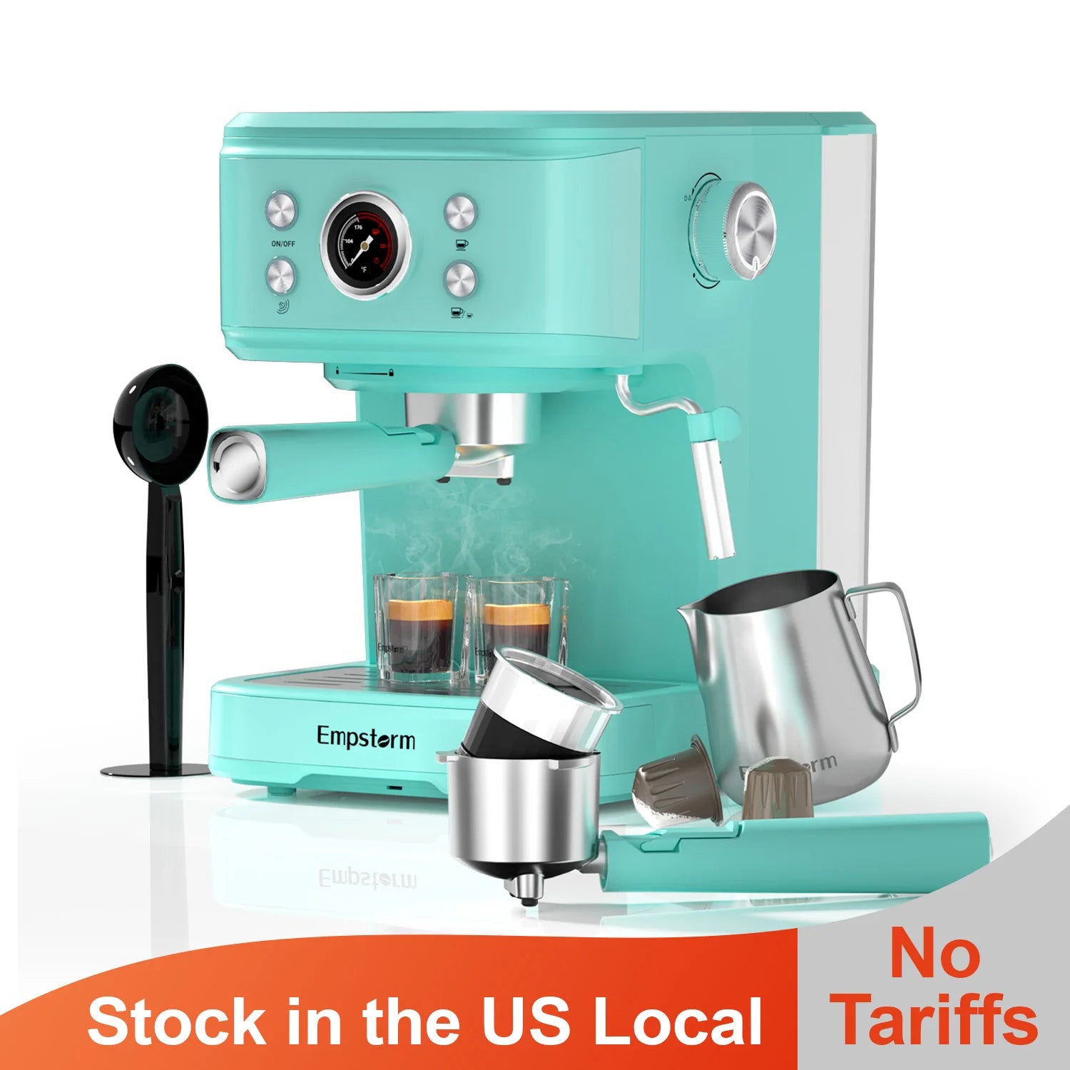 Machine à café expresso cappuccino Empstorm Household 20 bars avec mousseur à lait - Disponible localement aux États-Unis