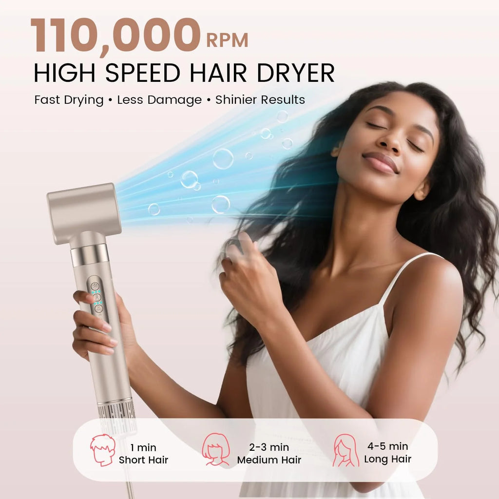 Sèche-cheveux professionnel en gros pour salons de coiffure, lisseur et boucleur électrique, brosse à air chaud, moteur sans balais 1600 W, compact, usage hôtelier