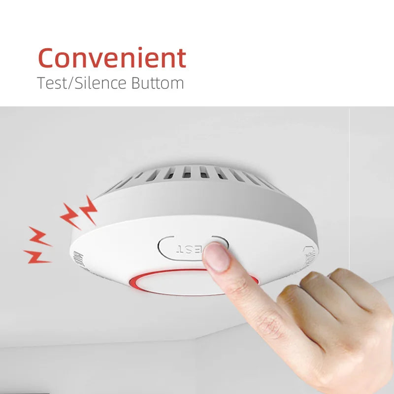 HAJUER Alarme Wi-Fi intelligente portable 2,4 GHz Tuya sans fil, détecteur de fumée et de monoxyde de carbone, photoélectrique et électrochimique
