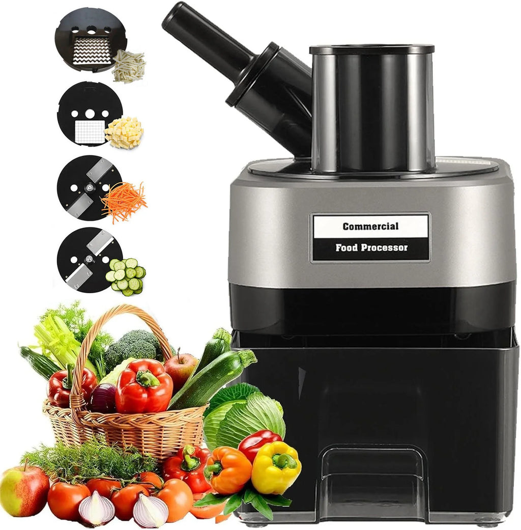 Robot culinaire professionnel 4 en 1, hachoir à légumes électrique multifonctionnel, trancheuse, râpe automatique