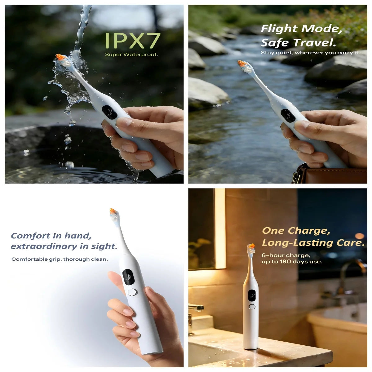 Nouveautés 2026 : Kit de blanchiment dentaire, brosse à dents électrique intelligente vibrante automatique avec écran tactile portable.