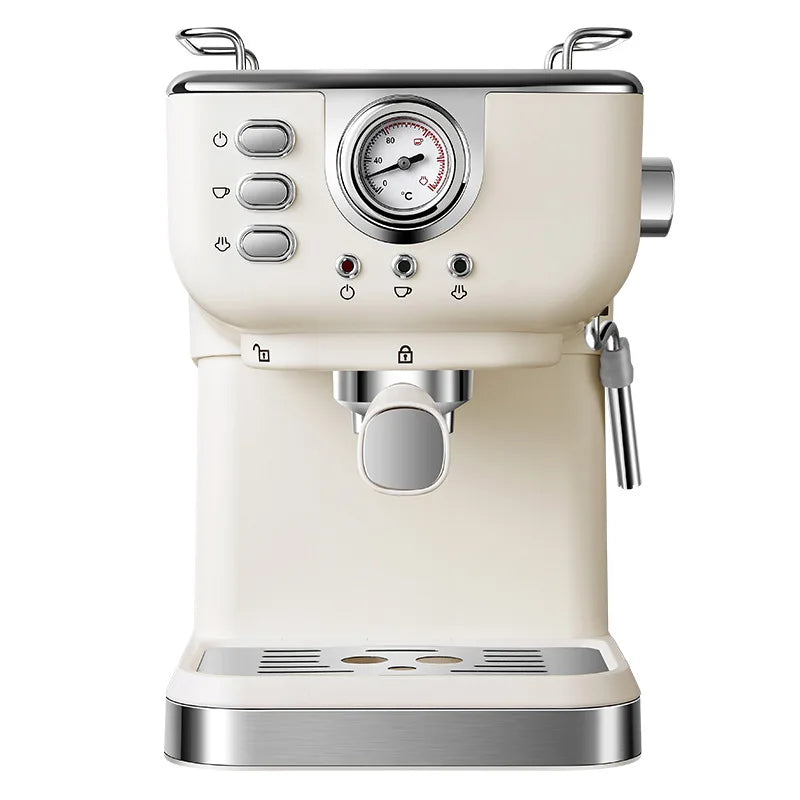 Machine à café semi-automatique intelligente fabriquée en Chine, avec pompe à mousse de lait automatique et pression adaptée aux hôtels et bureaux.